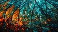 Colorful abstract teal and orange background. Stained glass window texture Royalty Free Stock Photo