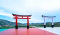 Colorful abstract temple gate symbol in the park