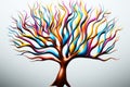 colorful abstract tree on a gray background