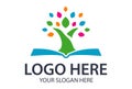 Colorful Abstract Tree Open Book Logo Design