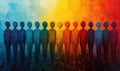 Colorful Abstract Unity and Diversity Painting.