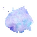 Colorful abstract vector background. Soft blue and purple watercolor stain. Watercolor painting. Royalty Free Stock Photo