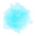 Colorful abstract vector background. Soft blue watercolor stain. Royalty Free Stock Photo