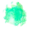 Colorful abstract vector background. Soft green watercolor stain. Watercolor painting.