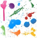 Colorful Abstract vector ink paint splats Royalty Free Stock Photo