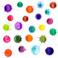 Colorful abstract vector ink paint splats Royalty Free Stock Photo