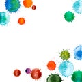 Colorful abstract vector ink paint splats