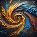 Colorful Abstract Vortex on Black Background