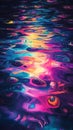 Colorful abstract water reflection with ripples and vibrant hues Royalty Free Stock Photo