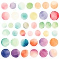 Colorful Abstract Watercolor Clipart Texture Set On White Background, Multiple Color Watercolor Clipart. Generative AI Royalty Free Stock Photo