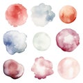 Colorful Abstract Watercolor Clipart Texture Set On White Background, Multiple Color Watercolor Clipart. Generative AI Royalty Free Stock Photo