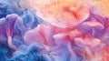 A colorful abstract watercolor painting featuring various mushrooms in pastel shades on a blue background Royalty Free Stock Photo