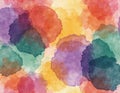 Colorful abstract watercolor splashes blend smoothly creating vibrant seamless pattern. Organic texture artwork features Royalty Free Stock Photo