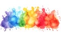 Colorful Abstract Watercolor Splashes: Rainbow Painting Illustration Texture Isolated