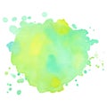 Colorful abstract watercolor stain with splashes and spatters. Modern creative background for trendy design. Royalty Free Stock Photo