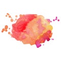 Colorful abstract watercolor stain with splashes and spatters. Modern creative background for trendy design. Royalty Free Stock Photo