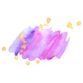 Colorful abstract watercolor stain with splashes and spatters. Modern creative background for trendy design. Royalty Free Stock Photo