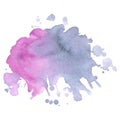 Colorful abstract watercolor stain with splashes and spatters. Modern creative background for trendy design. Royalty Free Stock Photo