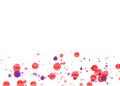 Colorful abstract watercolor texture with splashes and spatters. Red and purple paint drop stain isolated on white background. Royalty Free Stock Photo