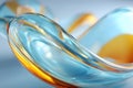 Colorful abstract waves blend vibrant blue and orange tones in a dynamic display of light and form Royalty Free Stock Photo