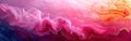 Colorful Abstract Waves Painting Texture in Acrylic, Oil, and Ink with Magenta and Pink Swirls - Long Panoramic Banner Background Royalty Free Stock Photo