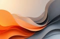 Colorful abstract waves with smooth curves and layered design in warm orange and Royalty Free Stock Photo