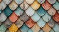 Colorful abstract wood texture with vibrant mosaic veneer tiles for textured background