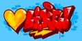 Colorful Abstract Word Like Graffiti Urban Streetart Style Font Lettering Vector Illustration Art