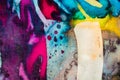 Colorful abstraction, fragment, hot batik, handmade abstract surrealism art on silk