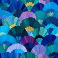 Colorful Abstraction of Patterned Fan Shapes Display Royalty Free Stock Photo