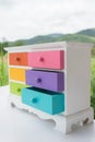 Colorful of accessories cabinet with drawer Royalty Free Stock Photo