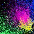 Colorful acrylic paint splatter, blob on black background. Neon Royalty Free Stock Photo