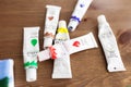 Colorful acrylic paints