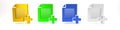 Colorful Add new file icon isolated on white background. Copy document icon. Minimalism concept. 3D render illustration