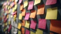 colorful adhesive notes on a board Royalty Free Stock Photo