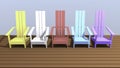 colorful Adirondack chairs