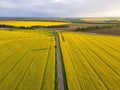 Colorful aerial countryside landscape