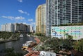 Colorful aerial view of Fort Lauderdale`s Riverfront Royalty Free Stock Photo