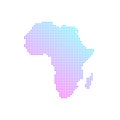 Colorful africa dotted world map flat vector.