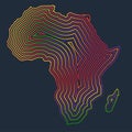 Colorful Africa made by strokes, vector