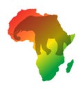 Colorful africa map isolated on transparent background. World vector illustration without text