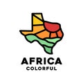 Colorful Africa Map Logo Vector Design illustration Emblem