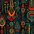 Colorful African Art Tribal Patterns, Masks, And Totems