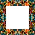 Colorful African ethnic motifs frame