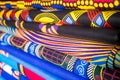 Colorful african fabrics Royalty Free Stock Photo