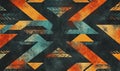 Colorful african geometric seamless pattern with grunge effect background Royalty Free Stock Photo