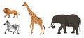 Colorful African Wild Animals Set