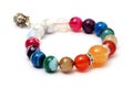 Colorful of agate,jasper bracelet decoratAe with silver crown pendant