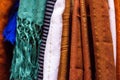 Colorful agave silk scarfs - close-up Royalty Free Stock Photo