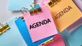 The colorful agenda notes. AI generated Royalty Free Stock Photo